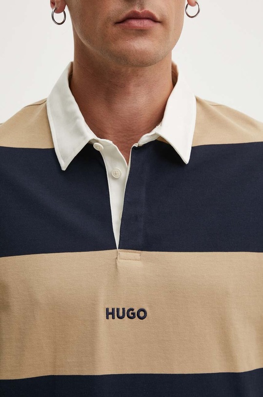 HUGO Blue longsleeve bawełniany 50516922 beżowy