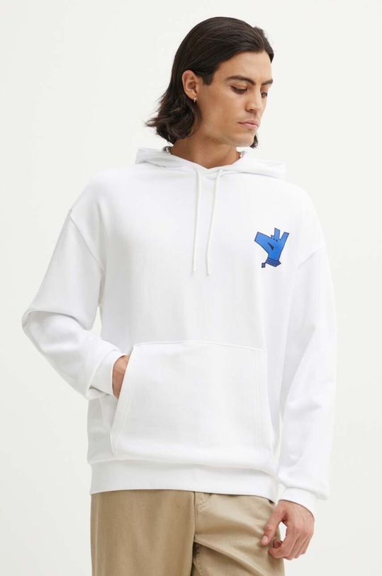 HUGO Blue bluza bawełniana nadruk biały 50519957