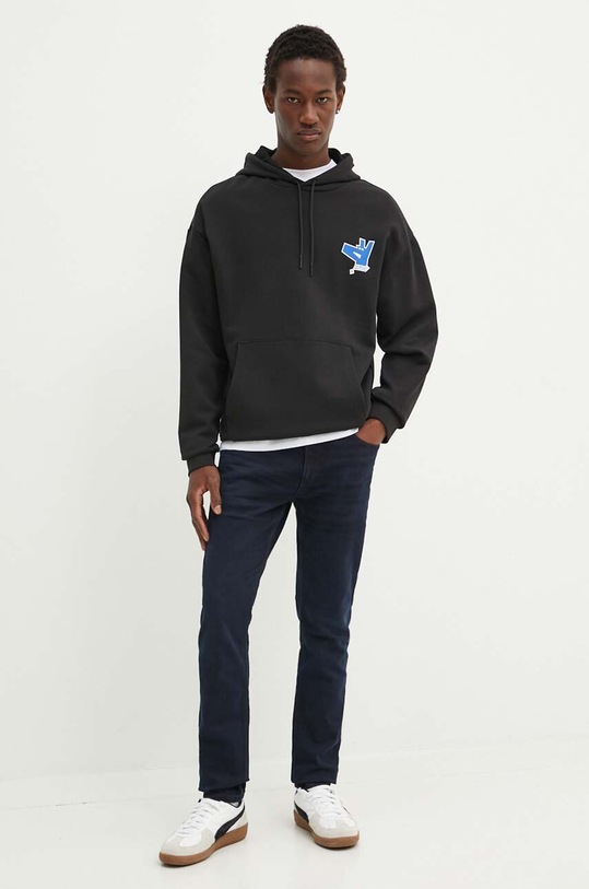 Hugo Blue hanorac de bumbac 50519957 negru AW24