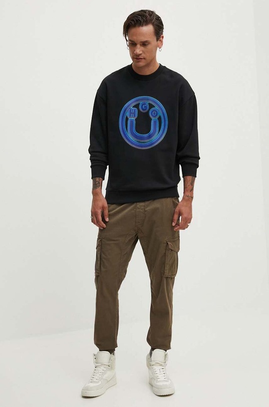 Бавовняна кофта Hugo Blue 50530363 чорний AW24