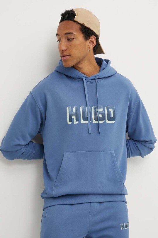 HUGO hanorac de bumbac albastru 50516655
