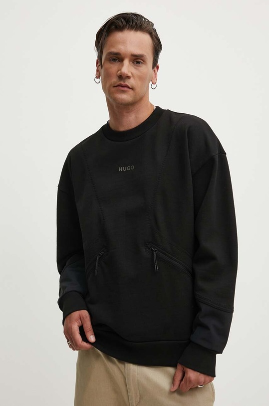 HUGO bluza bawełniana wzorzyste czarny 50516667