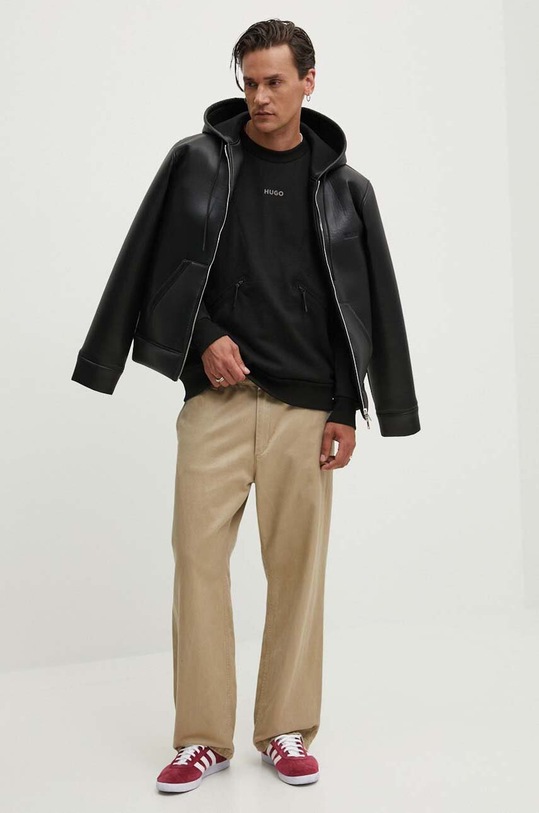 HUGO bluza bawełniana 50516667 czarny AW24