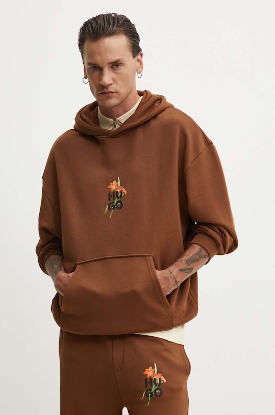 Дрехи Суичър HUGO 50517408 кафяв