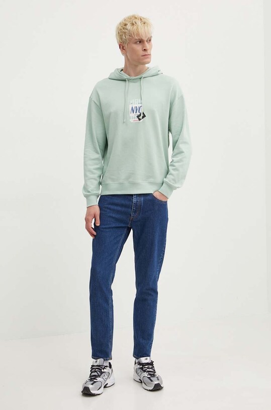 HUGO bluza bawełniana 50519849 zielony AW24