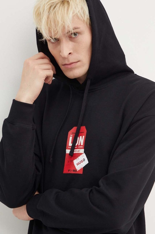 HUGO bluza bawełniana czarny 50519849