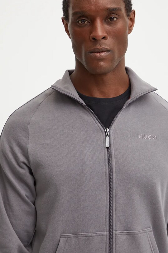 HUGO bluza bawełniana lounge szary 50520493