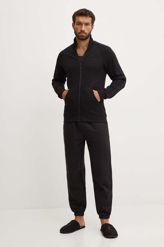 Бавовняна кофта лаунж HUGO 50520493 чорний AW24
