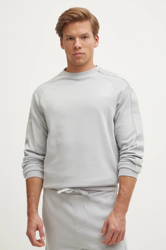 HUGO bluza bawełniana lounge bawełna szary 50520494