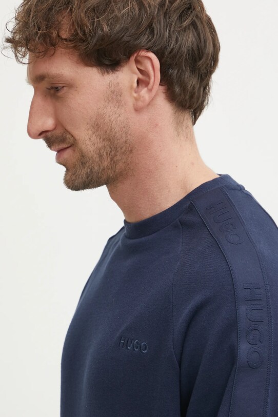 HUGO bluza bawełniana lounge granatowy 50520494