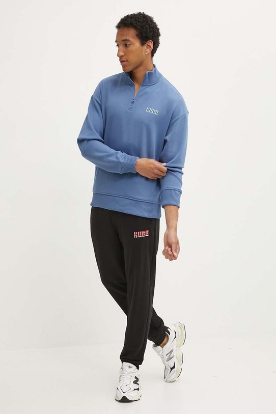 Bavlnená mikina HUGO 50517848 modrá AW24