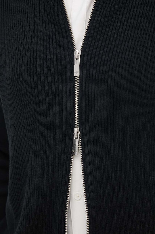 Armani Exchange kardigan z domieszką wełny 6DZE6G.ZM5BZ czarny
