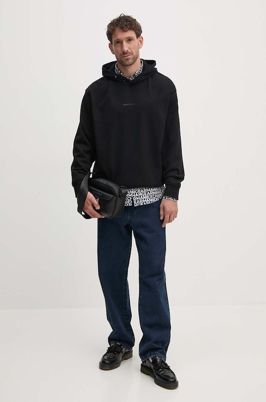 Armani Exchange hanorac de bumbac 6DZMLJ.ZJ4XZ negru AW24