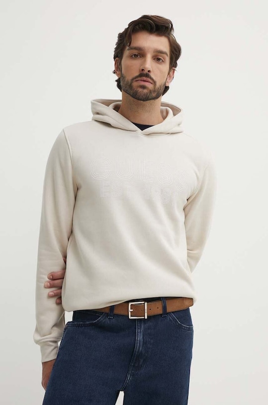 Guess bluza BEAU z kapturem beżowy M4YQ36.K9Z21