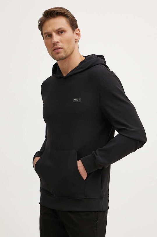 Guess bluza z kapturem czarny M4YQ10.KCBL0