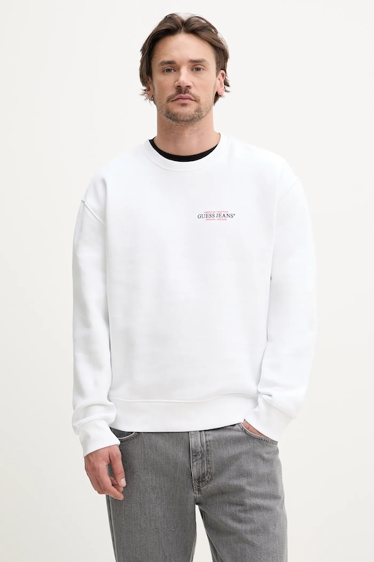 Mikina Guess Jeans bez kapucne biela M4YQ17.K9V31