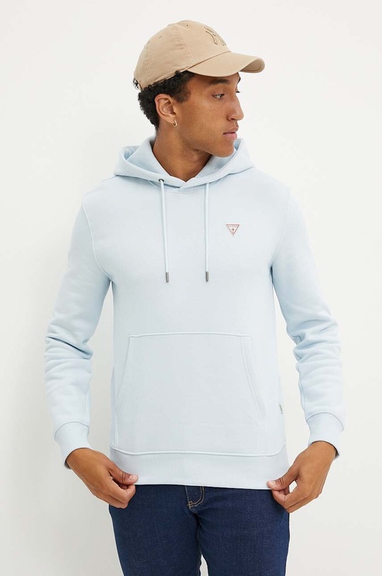 Guess Jeans bluza z kapturem niebieski M4YQ22.K9V31