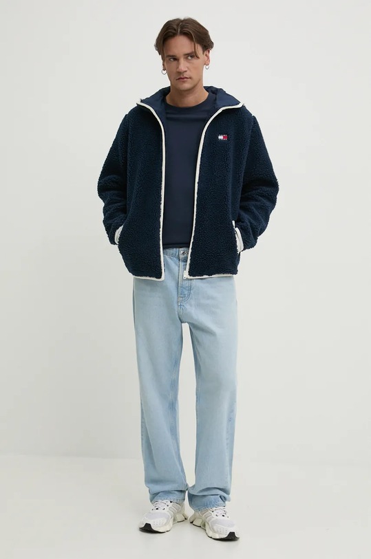 Tommy Jeans hanorac fleece DM0DM19224 bleumarin SS25
