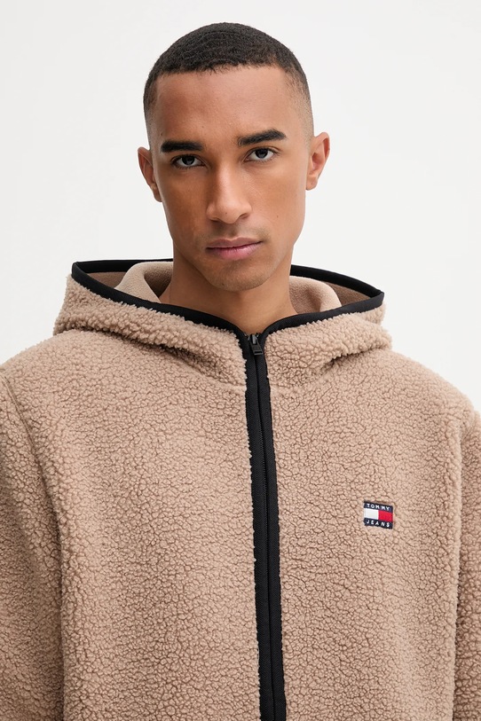 Tommy Jeans bluza polarowa brązowy DM0DM19224