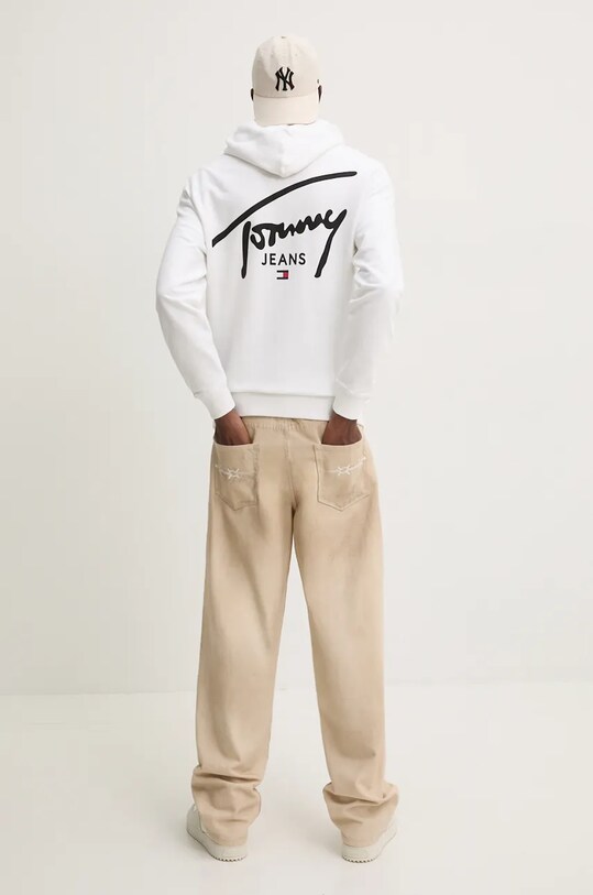 Bavlnená mikina Tommy Jeans DM0DM19229 biela