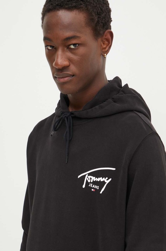 Tommy Jeans hanorac de bumbac negru DM0DM19229
