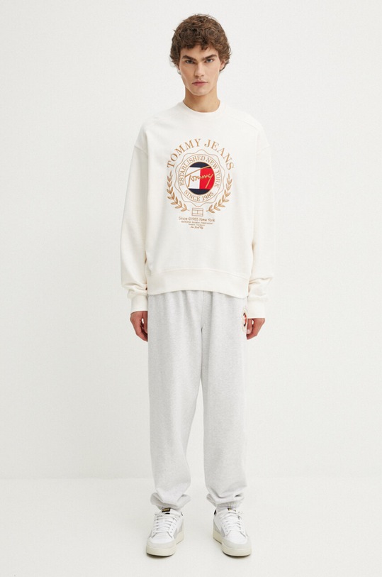 Tommy Jeans hanorac de bumbac DM0DM19243 bej AW24