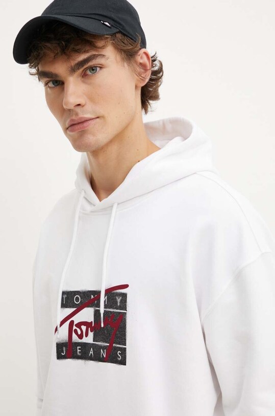 Tommy Jeans hanorac de bumbac alb DM0DM20170