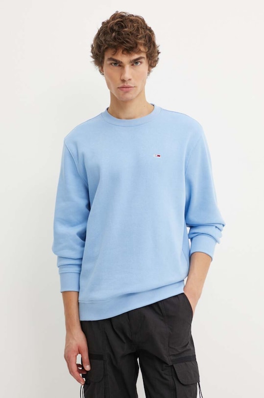 Tommy Jeans bluza bawełna niebieski DM0DM20496