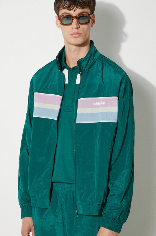 adidas Originals sweatshirt 80s Nylon Archive 3-Stripes Track Top JC6517 green