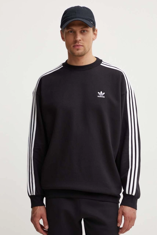 adidas Originals bluză Adicolor Oversized Crew imprimeu negru IZ1829