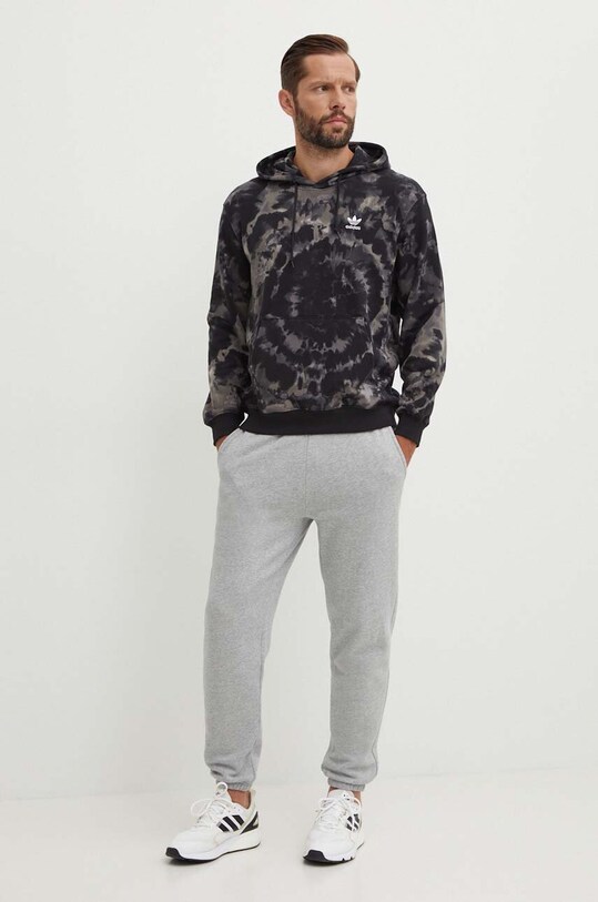 Одежда Хлопковая кофта adidas Originals Tie-Dyed Hooded Aop IZ2508 чёрный