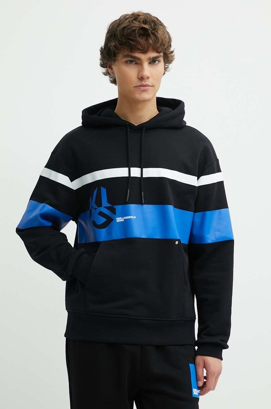 Karl Lagerfeld Jeans bluza z kapturem czarny 245D1801