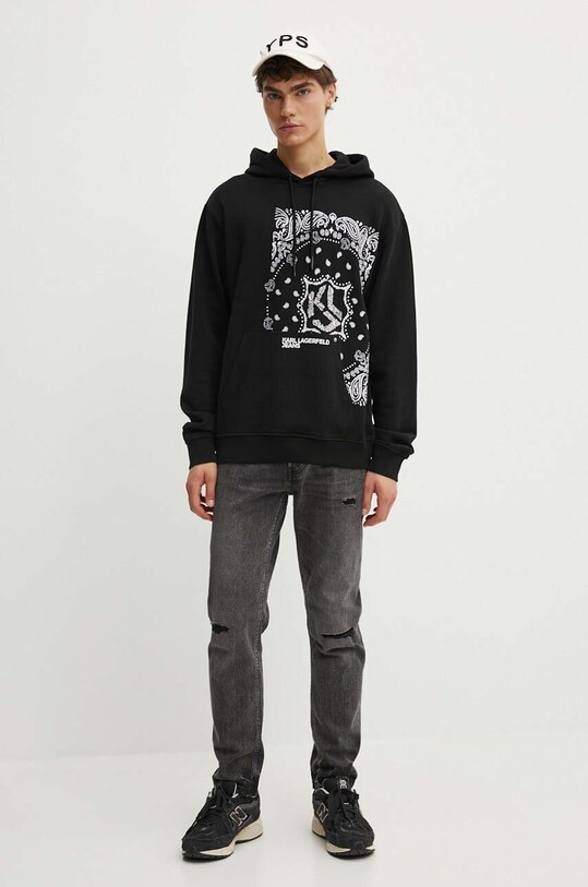 Karl Lagerfeld Jeans hanorac de bumbac 245D1805 negru AW24