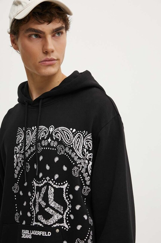Karl Lagerfeld Jeans hanorac de bumbac negru 245D1805
