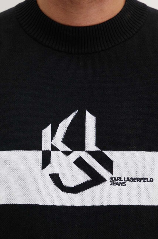 Karl Lagerfeld Jeans sweter bawełniany 245D2000 czarny