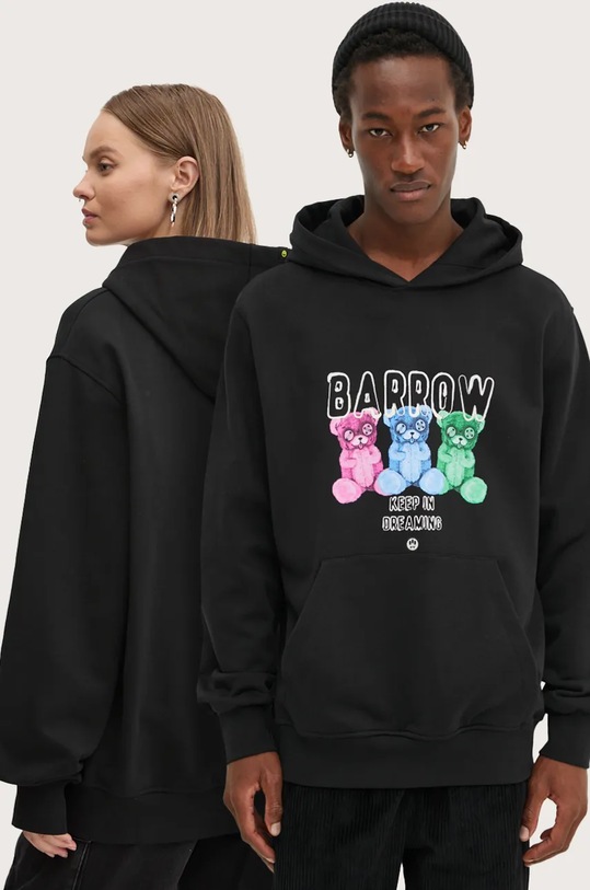 Barrow hanorac de bumbac print negru F4BWUAHS041