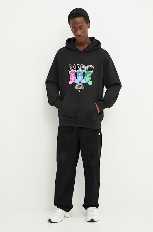 Barrow hanorac de bumbac negru F4BWUAHS041