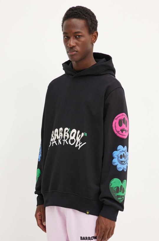 Barrow hanorac de bumbac print negru F4BWUAHS089