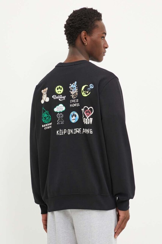 Barrow hanorac de bumbac print negru F4BWUASW033