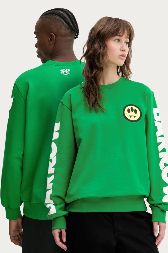 Bavlněná mikina Barrow bez kapuce zelená F4BWUASW143