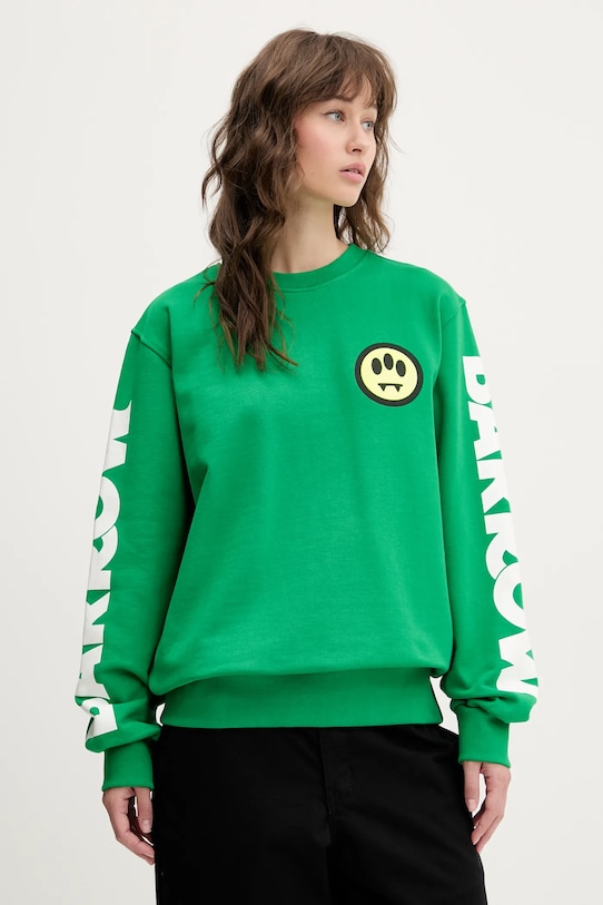 Bavlněná mikina Barrow F4BWUASW143 zelená AW24