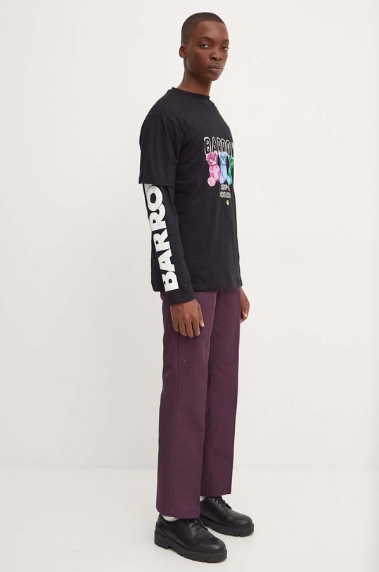 Bavlnené tričko s dlhým rukávom Barrow F4BWUATH148 čierna AW24