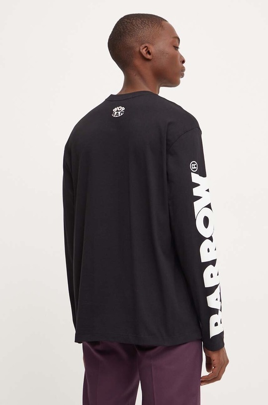 Oblečenie Bavlnené tričko s dlhým rukávom Barrow F4BWUATH148 čierna