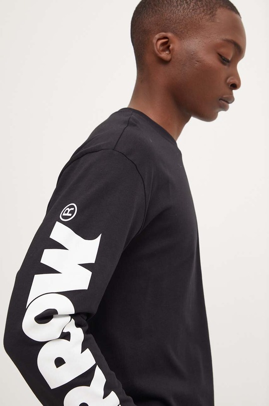 Bavlnené tričko s dlhým rukávom Barrow čierna F4BWUATH148