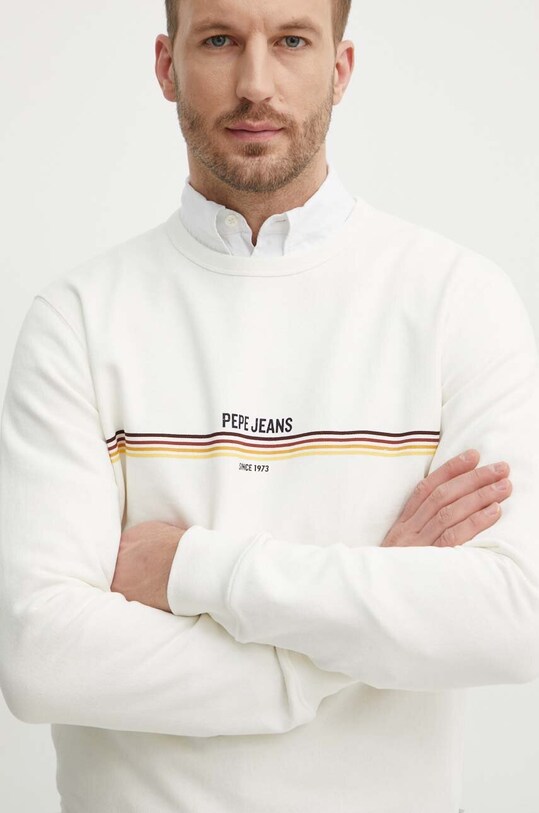 Pepe Jeans hanorac de bumbac SANDER bej PM582693