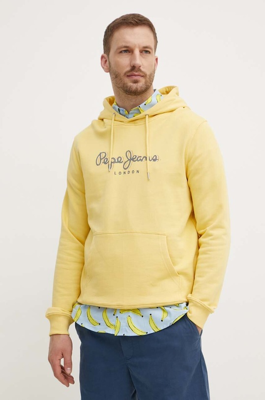Bavlněná mikina Pepe Jeans SAUL HOODIE žlutá PM582695