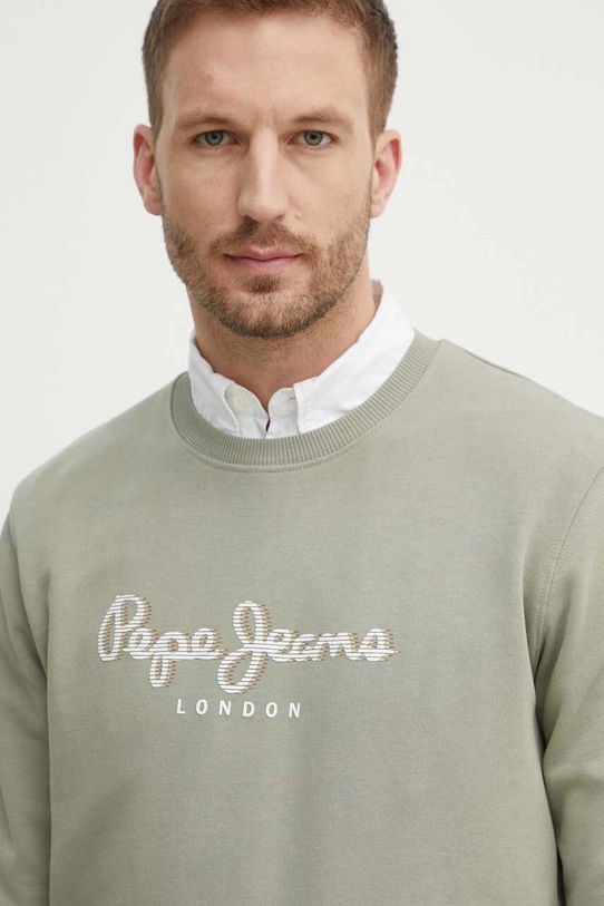 Pamučna dukserica Pepe Jeans SAUL CREW zelena PM582702