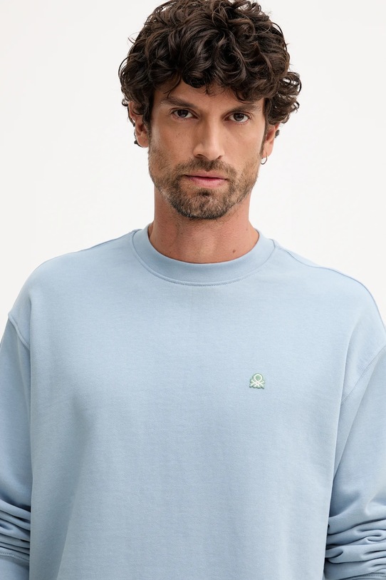 United Colors of Benetton hanorac de bumbac albastru 342ZU1093