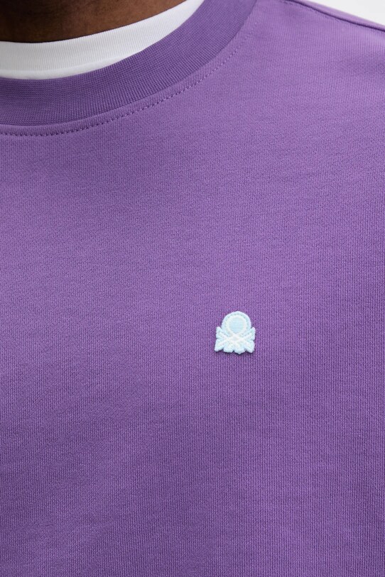 Хлопковая кофта United Colors of Benetton 342ZU1093 фиолетовой