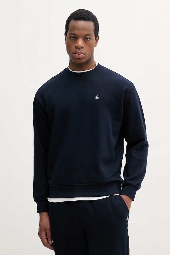 United Colors of Benetton hanorac de bumbac bleumarin 342ZU1093